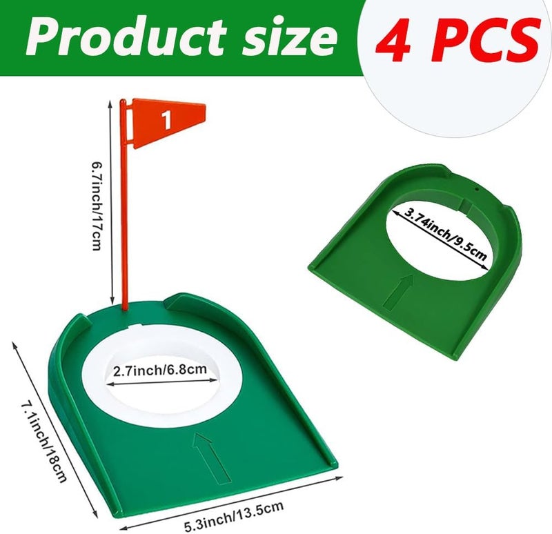 LOOEEL 4 PCS Golf Putting Cup Golf Hole Training,Suitable for Teenagers and Adults Hole Training with Plastic Flags Putting Cup,Used for Indoor and Outdoor Practice. - Image 3